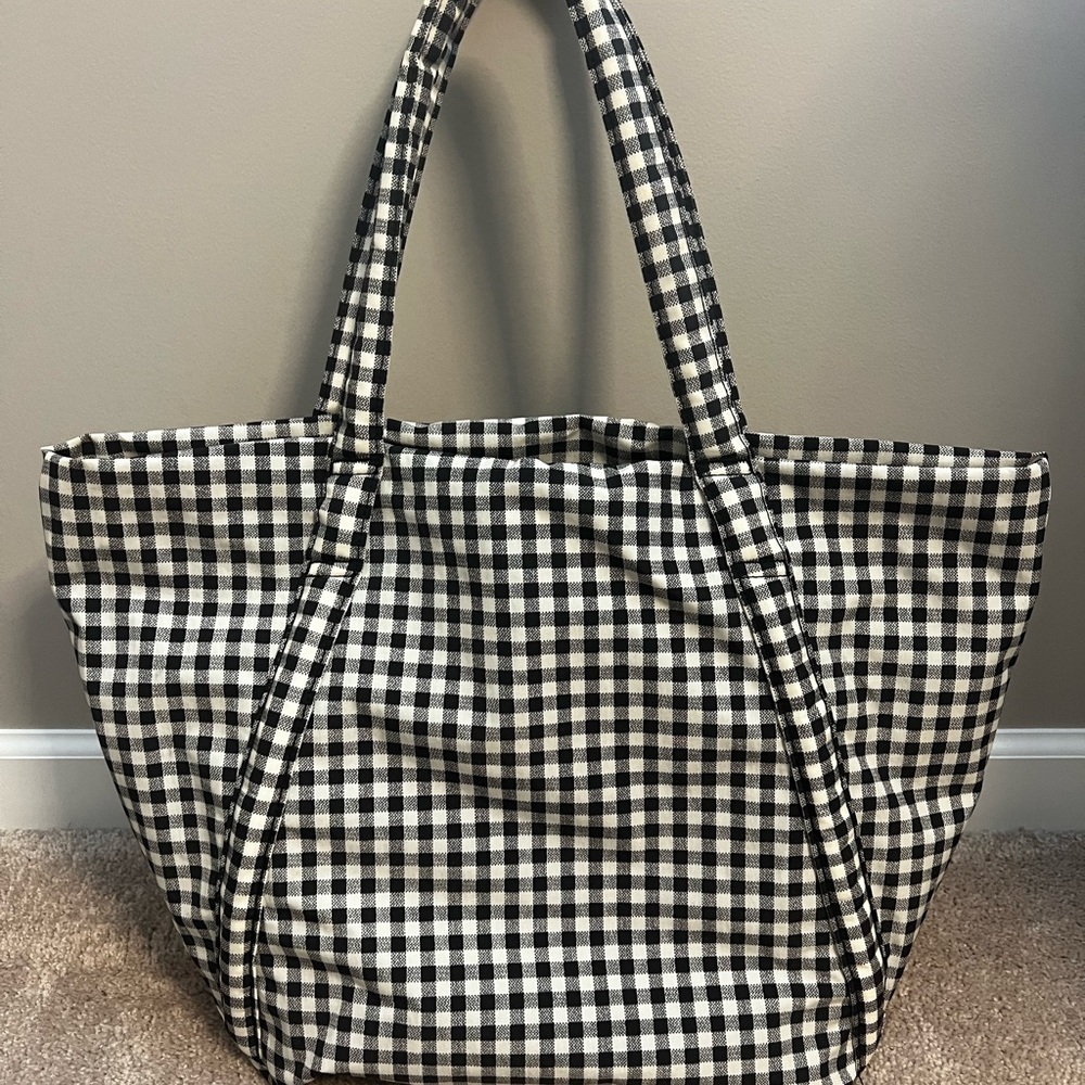 Black & White Gingham Tote Bag - Picture 2 of 11